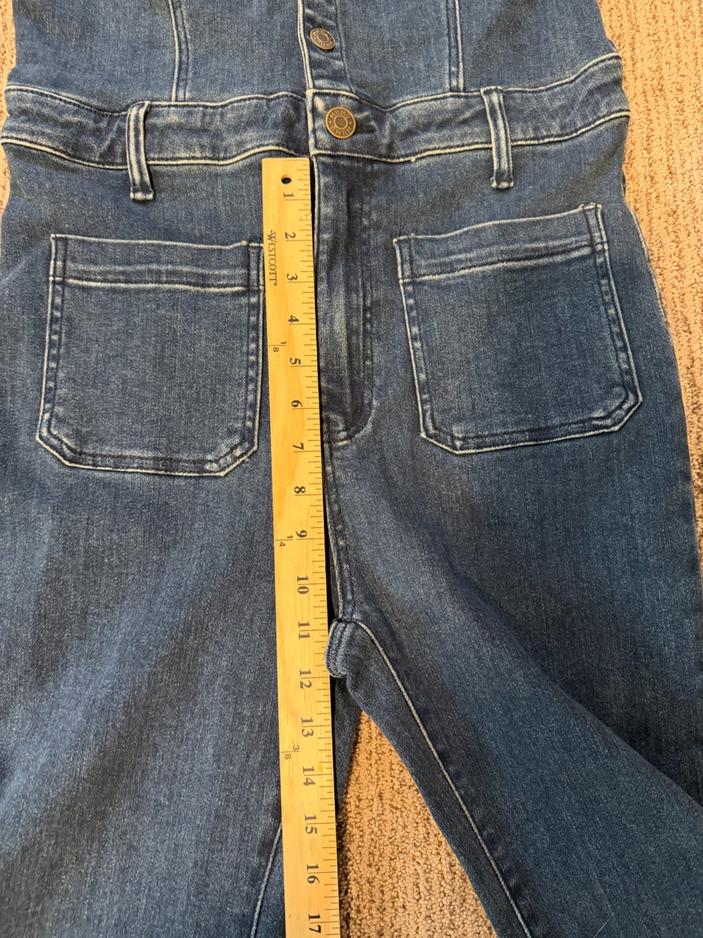 Show Me Your MuMu Everhart Denim Stretch Jumpsuit Size Large New With Tags - Picture 8 of 16